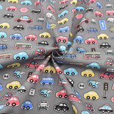 Lot de tissus 100 % coton à motifs de voitures de dessin animé